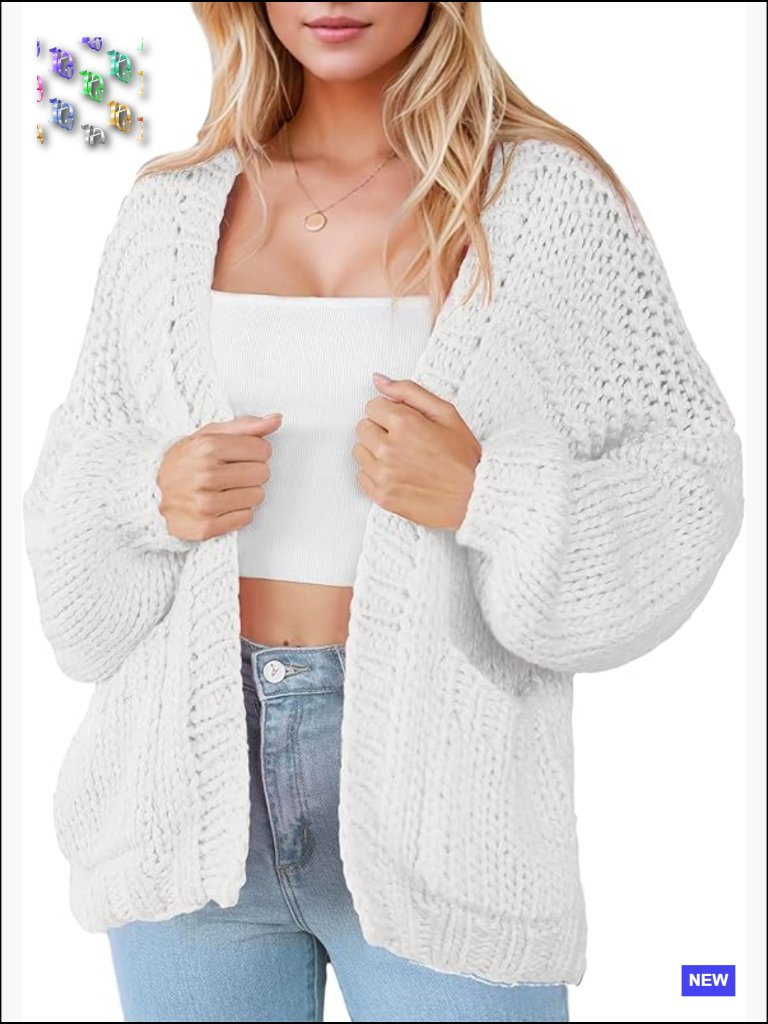 Chunky Cardigan Sweater Open Front Oversized Cable Knit Trendy Coats Long Sleeve